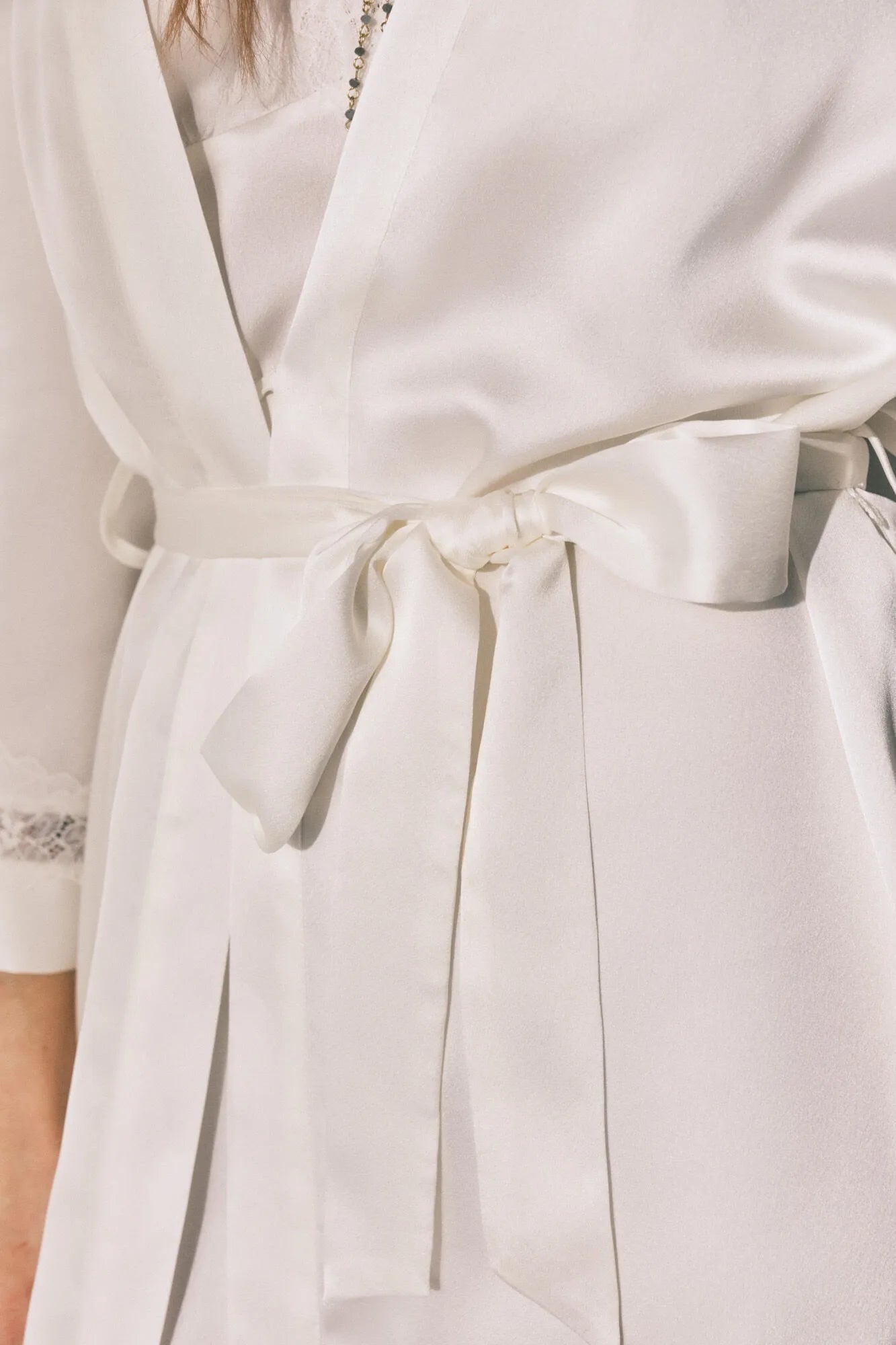 Women Secret Ivory Women Beige Satin Long Robe SKU: 2533687_96 Image 03