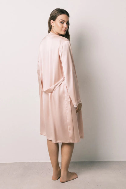 Women Secret Orange Women Satin-Finish Lace Midi Robe SKU: 2534018_67 Image 05