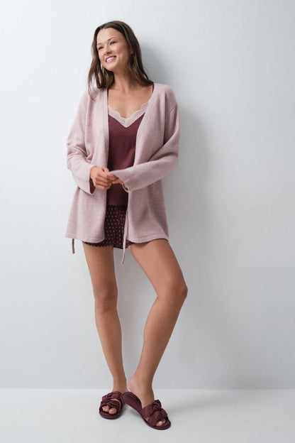 Women Secret Pink Women Pink Short Cardigan Robe SKU: 2534021_72 Image 03