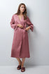 Women Secret Pink Women Satin-Finish Long Robe with Lace Details SKU: 2534023_72 Image 01