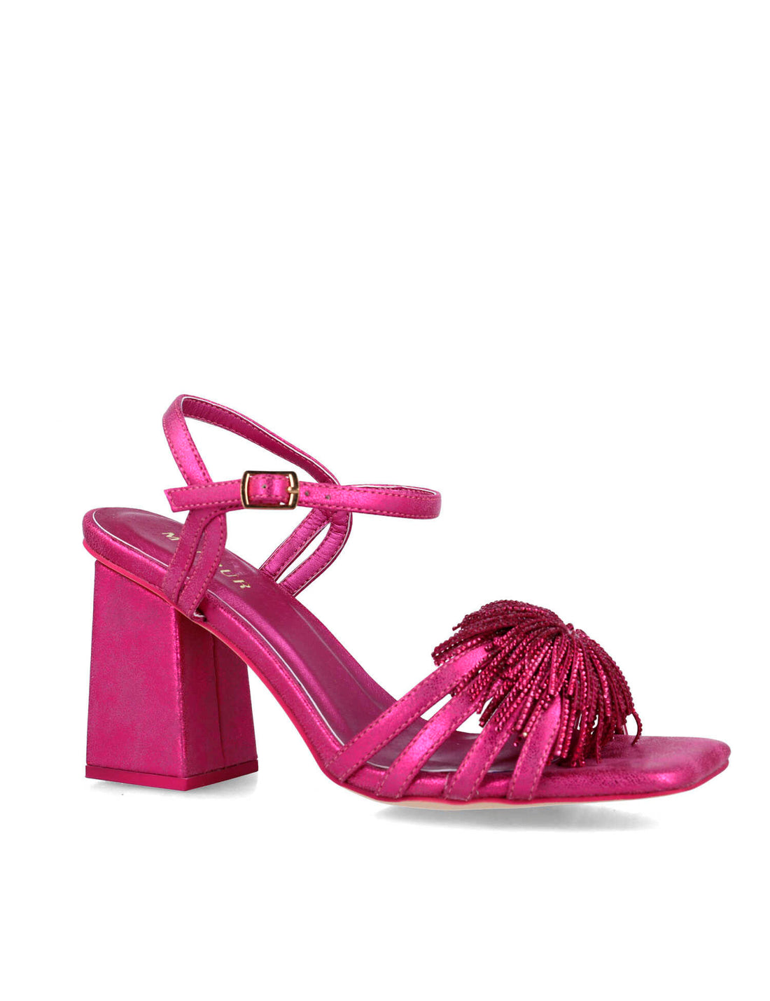Pink High-Heel Sandals With Fringe Piece_25412_33_02