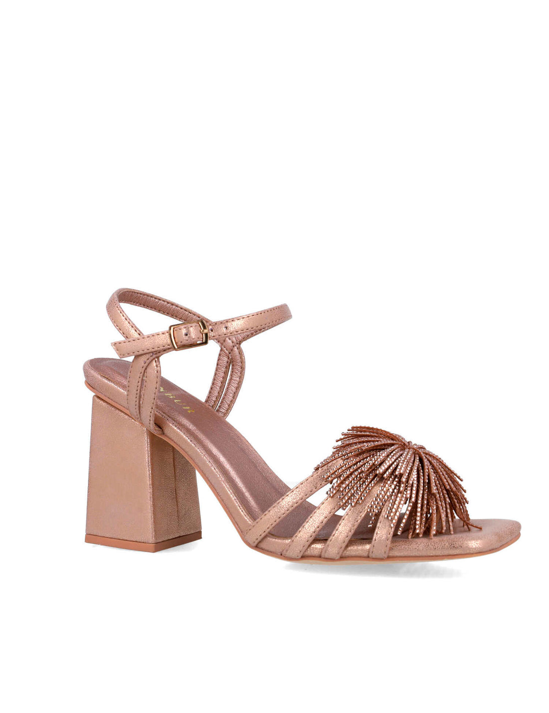 Brown High-Heel Sandals With Fringe Piece_25412_97_02