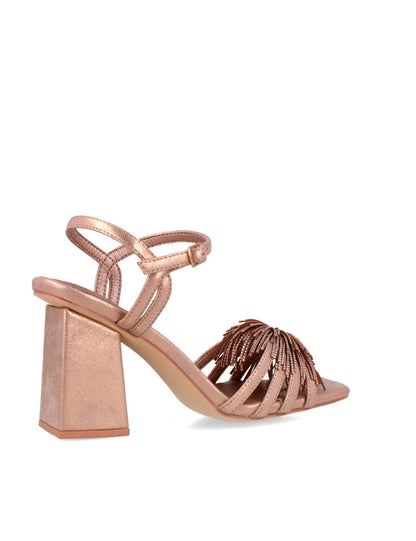 Brown High-Heel Sandals With Fringe Piece_25412_97_03