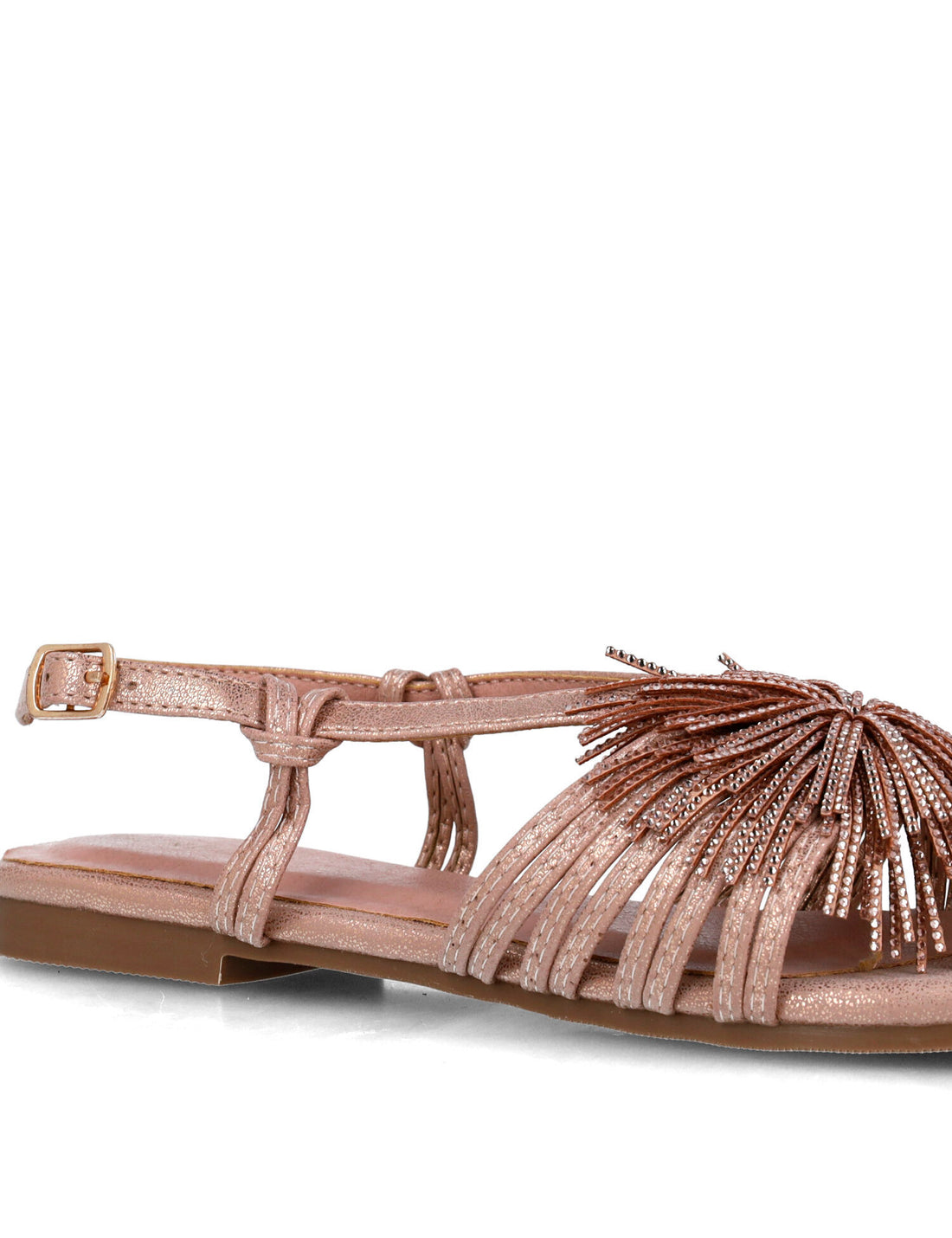 Brown Flat Sandals With Fringe Piece_25414_97_02