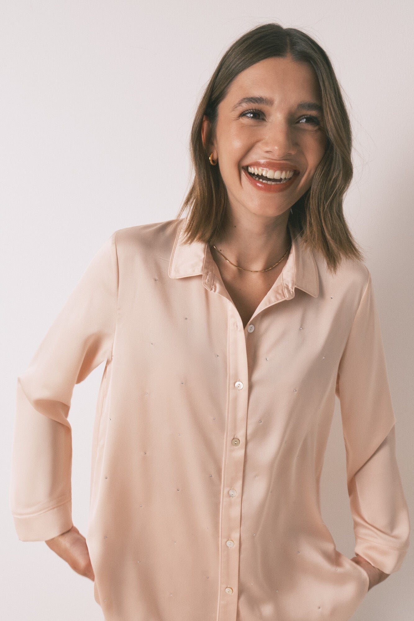 Women Secret_Orange_Long Satin Strass Pajama in Orange_2542458_64_02