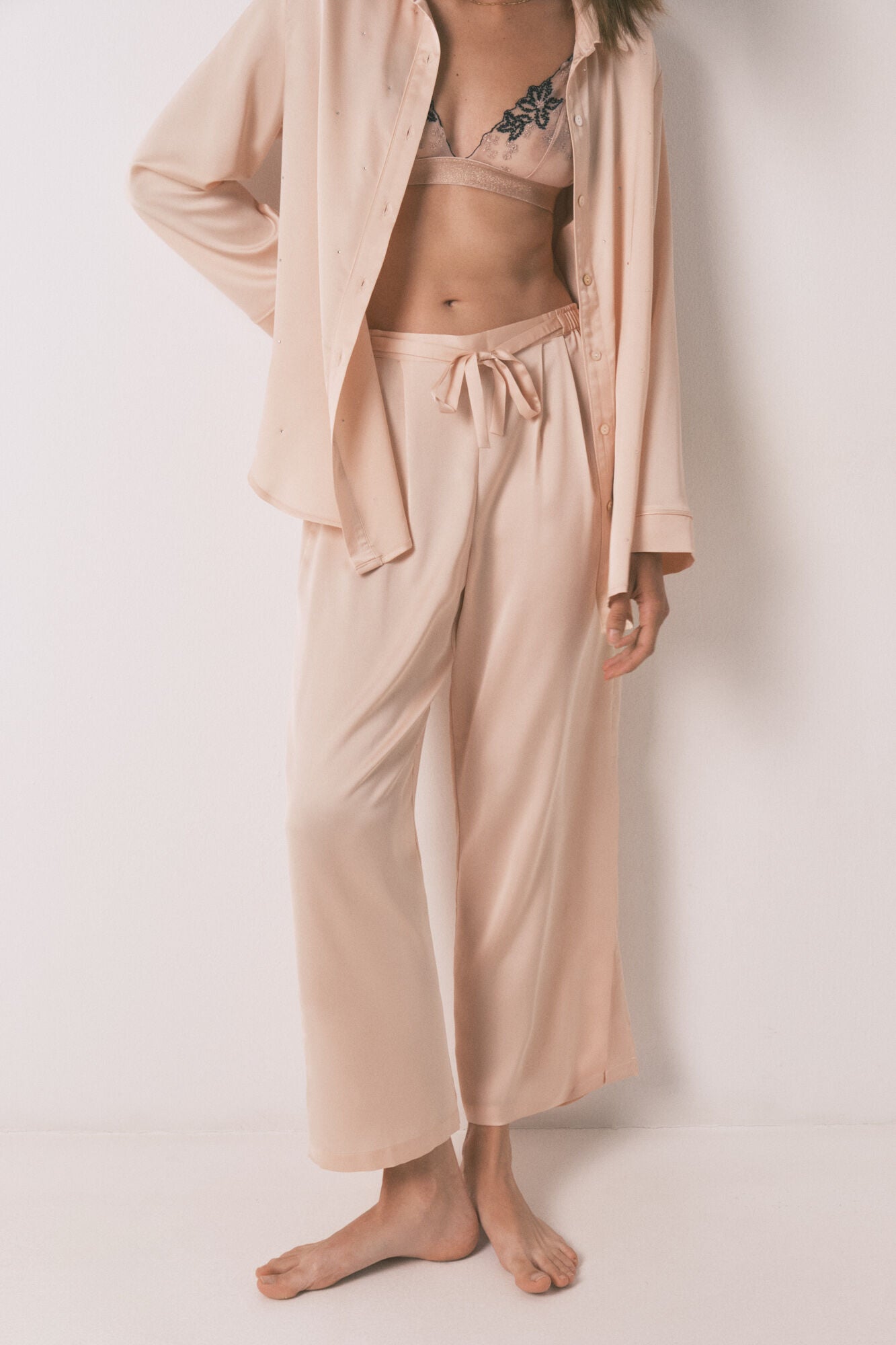 Women Secret_Orange_Long Satin Strass Pajama in Orange_2542458_64_04