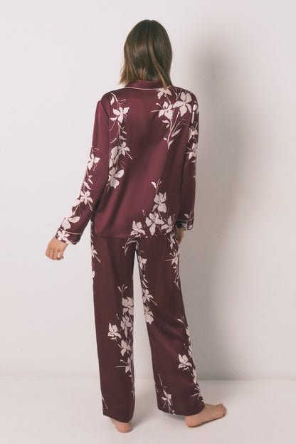 Women Secret_Red_Long Maroon Floral Classic Pyjamas_2542459_58_06