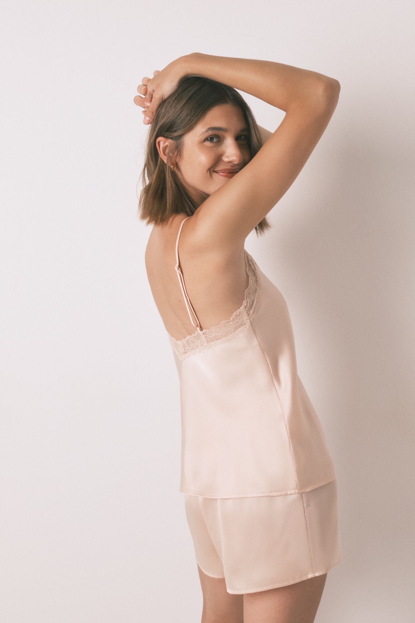 Women Secret_Orange_Orange Lace Satin Short Pyjamas_2542460_64_06