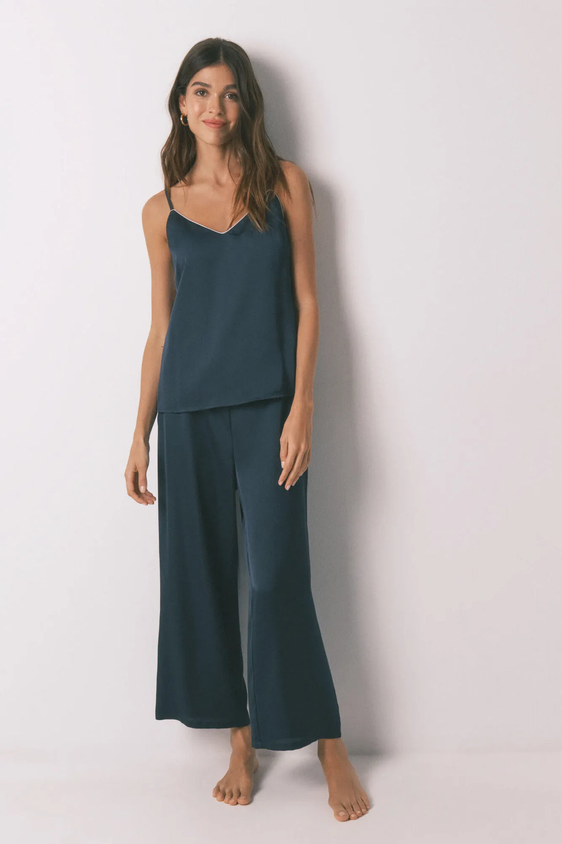 Women Secret_Medium Blue_Long Blue Satin Pajamas_2542472_12_01