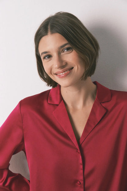 Women Secret_Red_Red Satin Short Classic Pyjamas_2542475_60_02