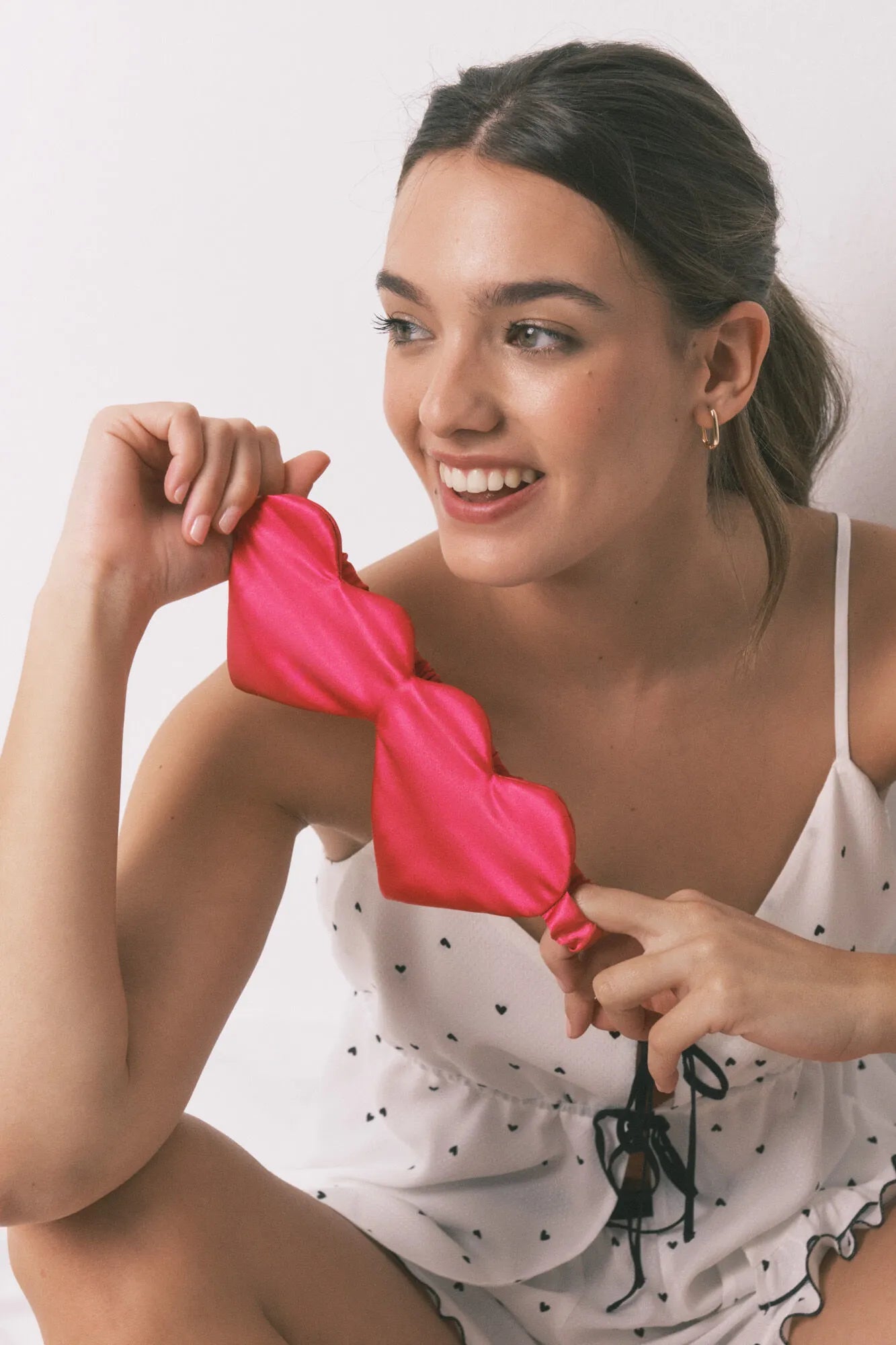 Women Secret_White Print_White Strappy Heart Print Short Pyjamas_2543697_97_08