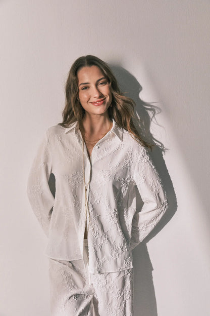 Women Secret_White_Long Satin Jacquard Shirt Pyjamas in White_2543699_96_01