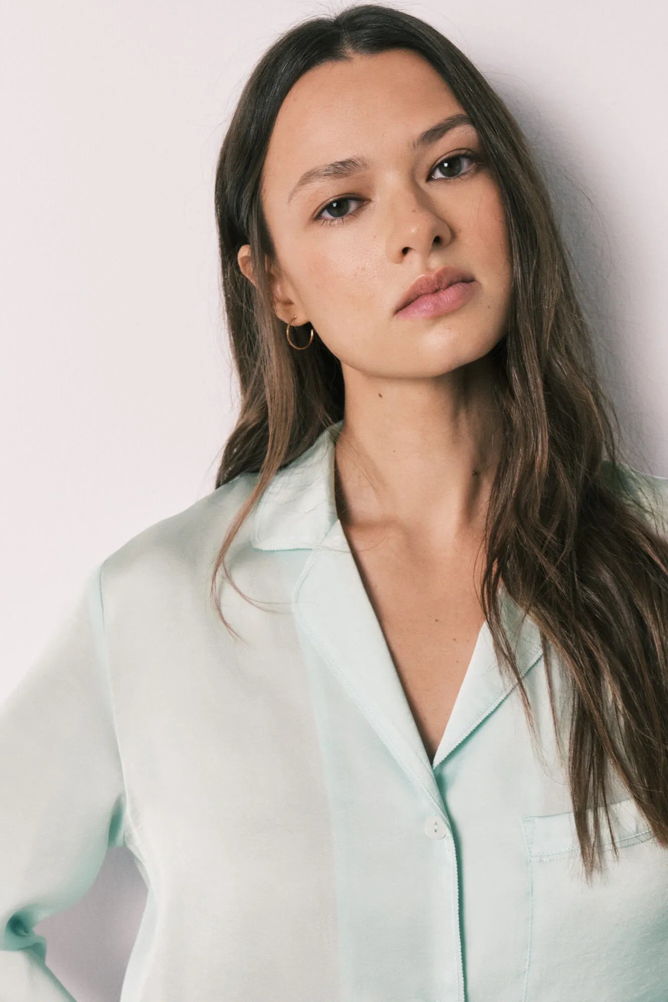 Women Secret Green Women Green Satin Classic Long Pyjamas SKU: 2543704_22 Image 04