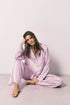 Women Secret Purple/Lilac Women Lilac Satin Long Classic Pyjamas SKU: 2543705_76 Image 01