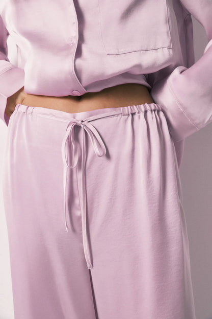 Women Secret Purple/Lilac Women Lilac Satin Long Classic Pyjamas SKU: 2543705_76 Image 05