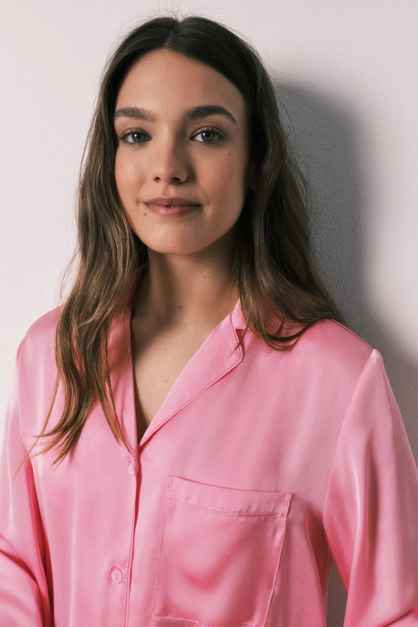 Women Secret Pink Women Pink Satin Classic Long Pyjamas SKU: 2543706_71 Image 02