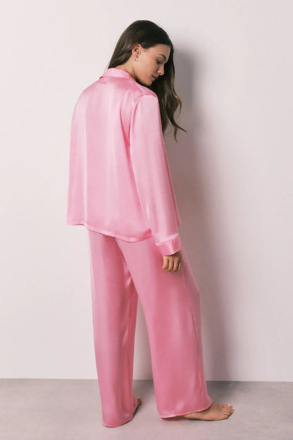 Women Secret Pink Women Pink Satin Classic Long Pyjamas SKU: 2543706_71 Image 06