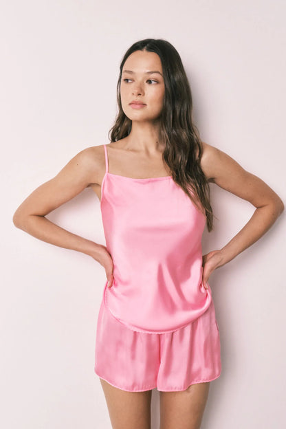 Women Secret Pink Women Pink Satin Short Pyjamas SKU: 2543707_71 Image 01