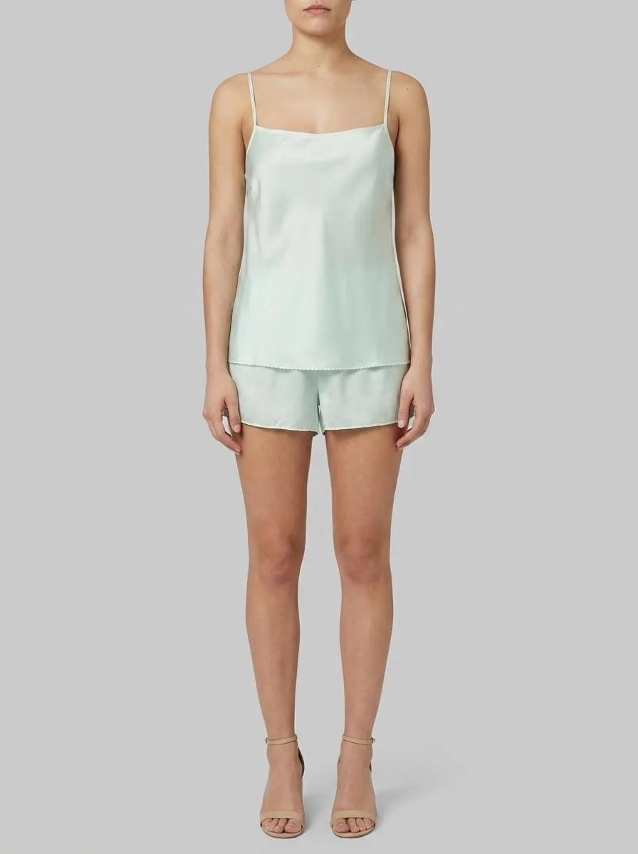 Women Secret Green Women Green Satin Short Pyjamas SKU: 2543708_22 Image 00
