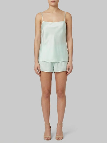 Women Secret Green Women Green Satin Short Pyjamas SKU: 2543708_22 Image 00