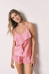 Women Secret Pink Women Satin-Finish Ruffle Strap Short Pyjamas SKU: 2543715_73 Image 01