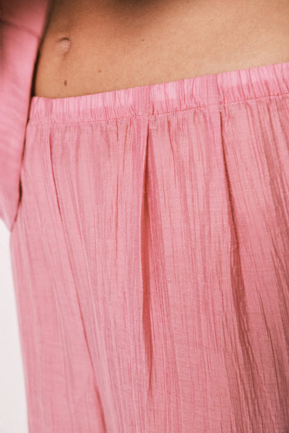 Women Secret Pink Women Pink Satin-Finish Long Pyjamas SKU: 2543717_73 Image 05