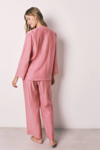 Women Secret Pink Women Pink Satin-Finish Long Pyjamas SKU: 2543717_73 Image 06