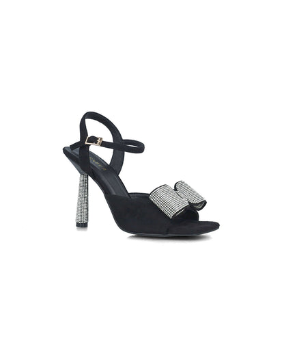 Black High-Heel Sandals With Embellished Bow_25442_01_02