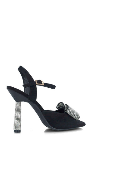 Black High-Heel Sandals With Embellished Bow_25442_01_03