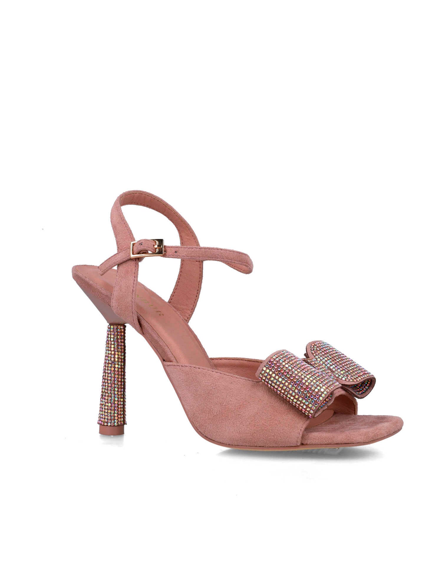 Pink High-Heel Sandals With Embellished Bow_25442_97_02