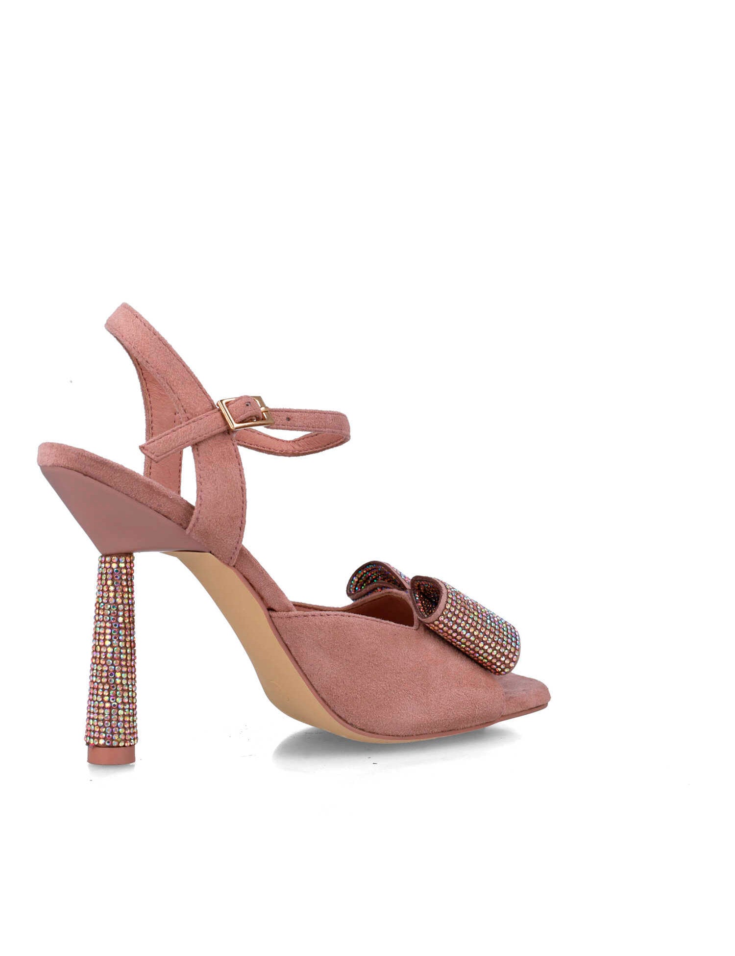 Pink High-Heel Sandals With Embellished Bow_25442_97_03