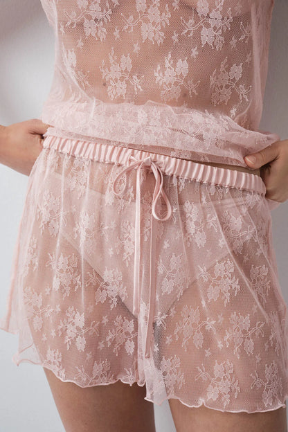Women Secret Orange Women Short Lace Strap Pyjamas SKU: 2544849_67 Image 02