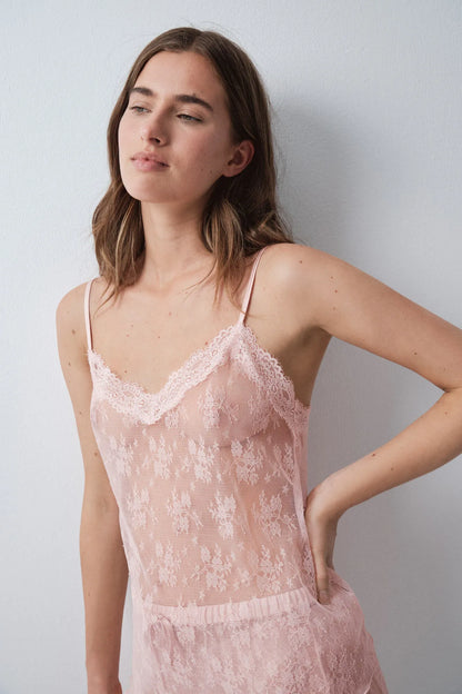 Women Secret Orange Women Short Lace Strap Pyjamas SKU: 2544849_67 Image 03
