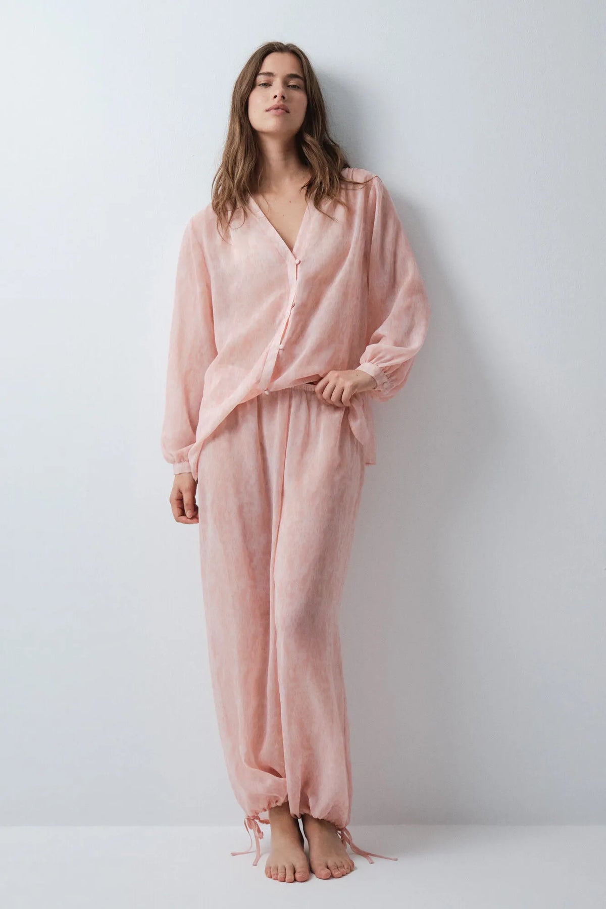 Women Secret Orange Women Puffed Long Pyjamas SKU: 2544850_67 Image 02