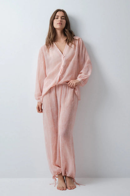 Women Secret Orange Women Puffed Long Pyjamas SKU: 2544850_67 Image 02