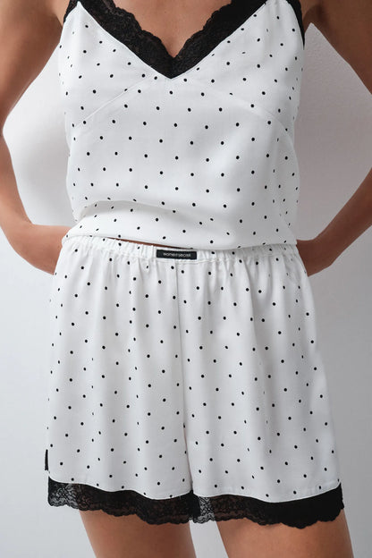 Women Secret Ivory Women White Polka-Dots Short Pyjamas SKU: 2544854_96 Image 05