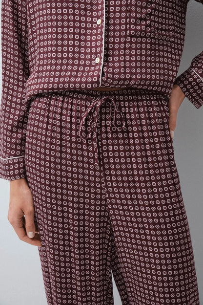 Women Secret Wine Women Burgundy Classic Long Pyjamas SKU: 2544856_68 Image 02