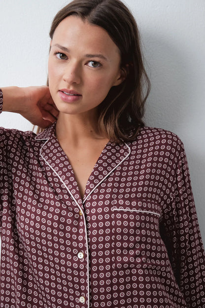 Women Secret Wine Women Burgundy Classic Long Pyjamas SKU: 2544856_68 Image 04