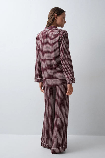 Women Secret Wine Women Burgundy Classic Long Pyjamas SKU: 2544856_68 Image 05