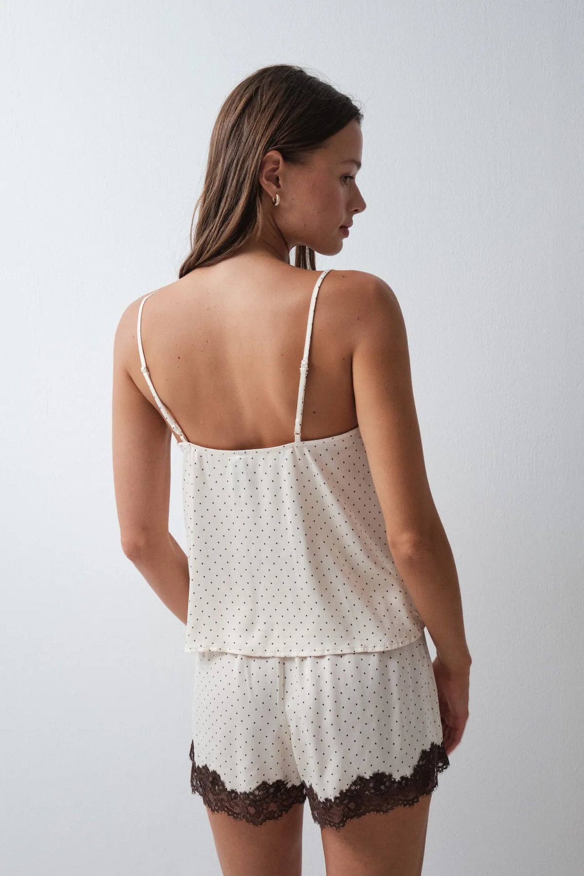 Women Secret White Print Women Polka-Dot Satin-Finish Short Pyjamas SKU: 2544865_97 Image 04