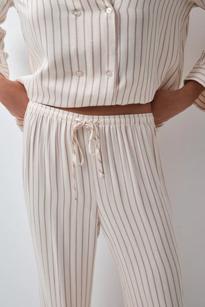 Women Secret White Print Women Striped Satin-Finish Classic Pyjamas SKU: 2544866_97 Image 04