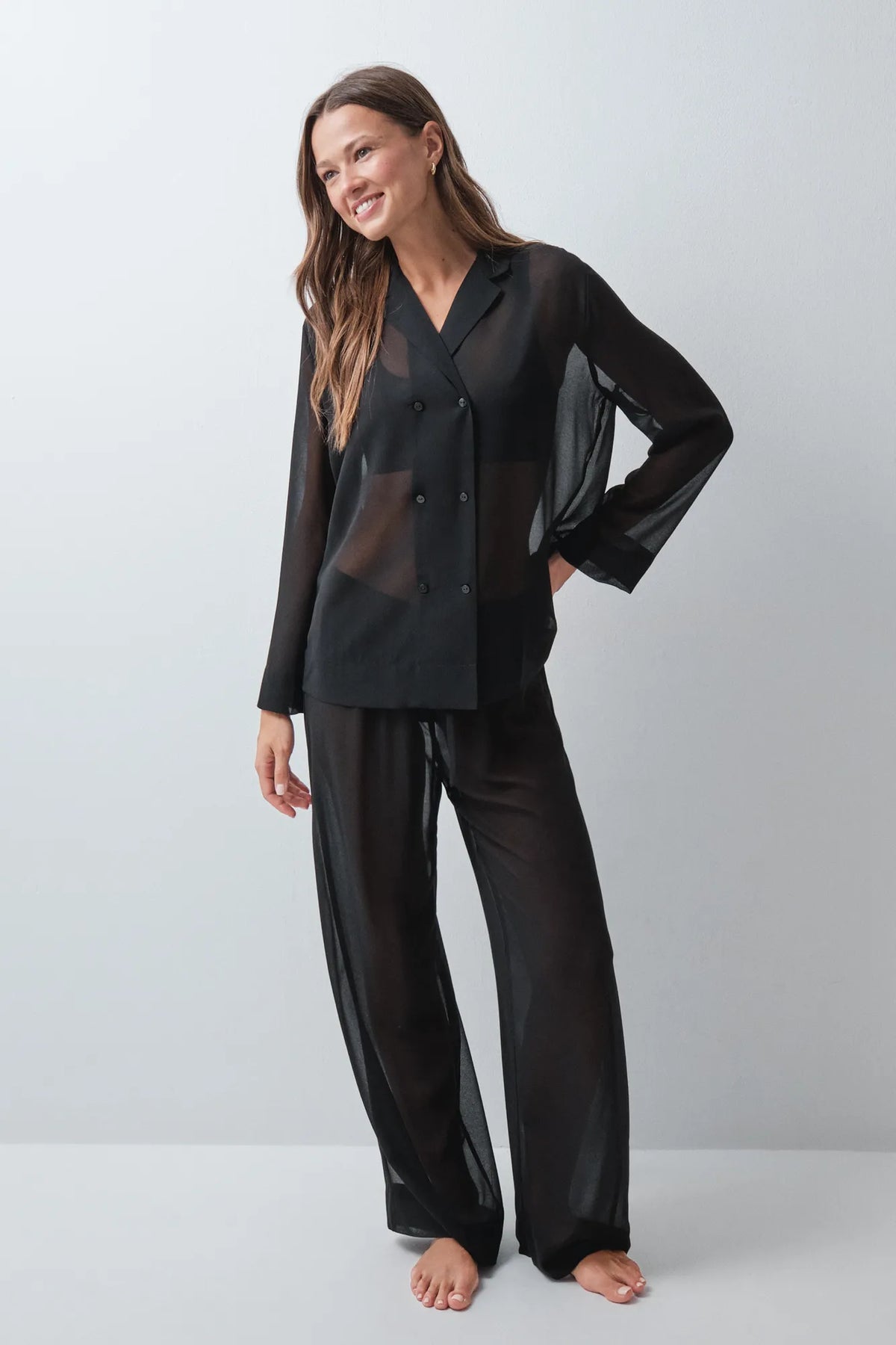 Women Secret Black Women Black Classic Pyjamas SKU: 2544867_01 Image 01