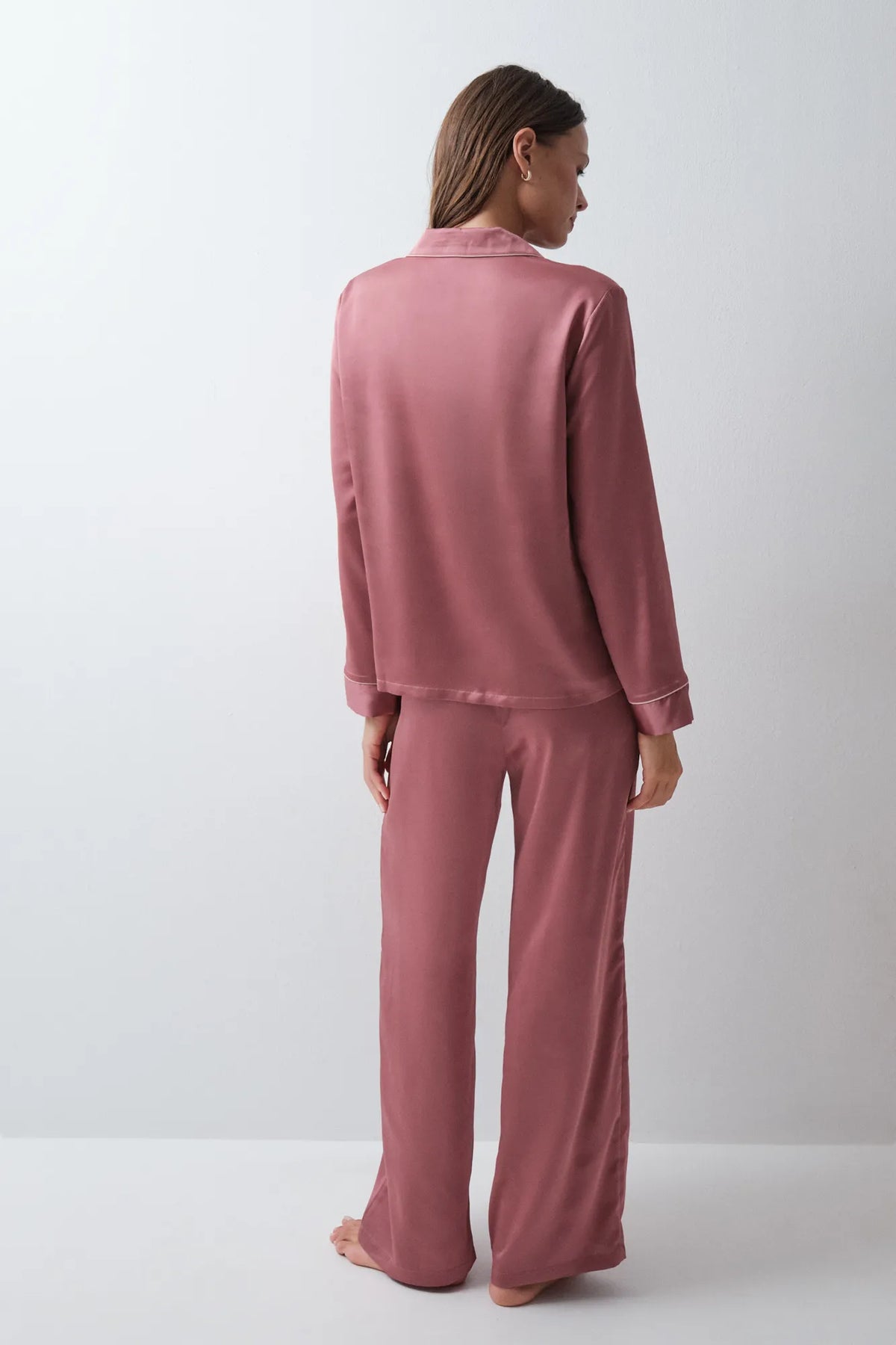 Women Secret Pink Women Satin-Finish Classic Pyjamas SKU: 2544871_72 Image 05