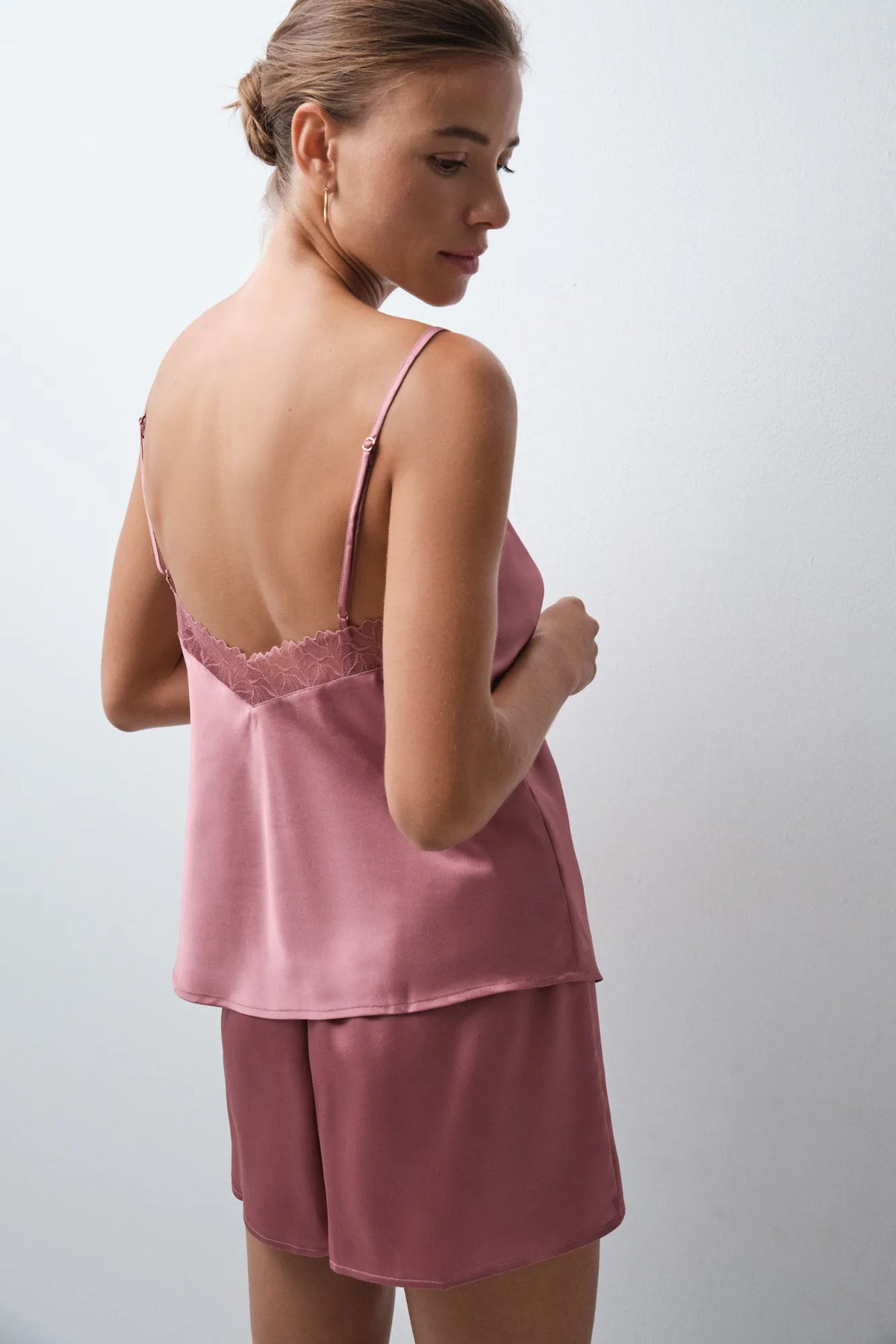 Women Secret Pink Women Satin-Finish Short Pyjamas SKU: 2544872_72 Image 01