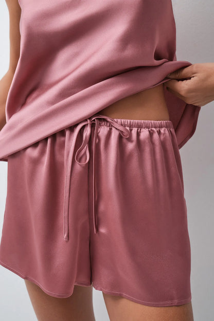 Women Secret Pink Women Satin-Finish Short Pyjamas SKU: 2544872_72 Image 02