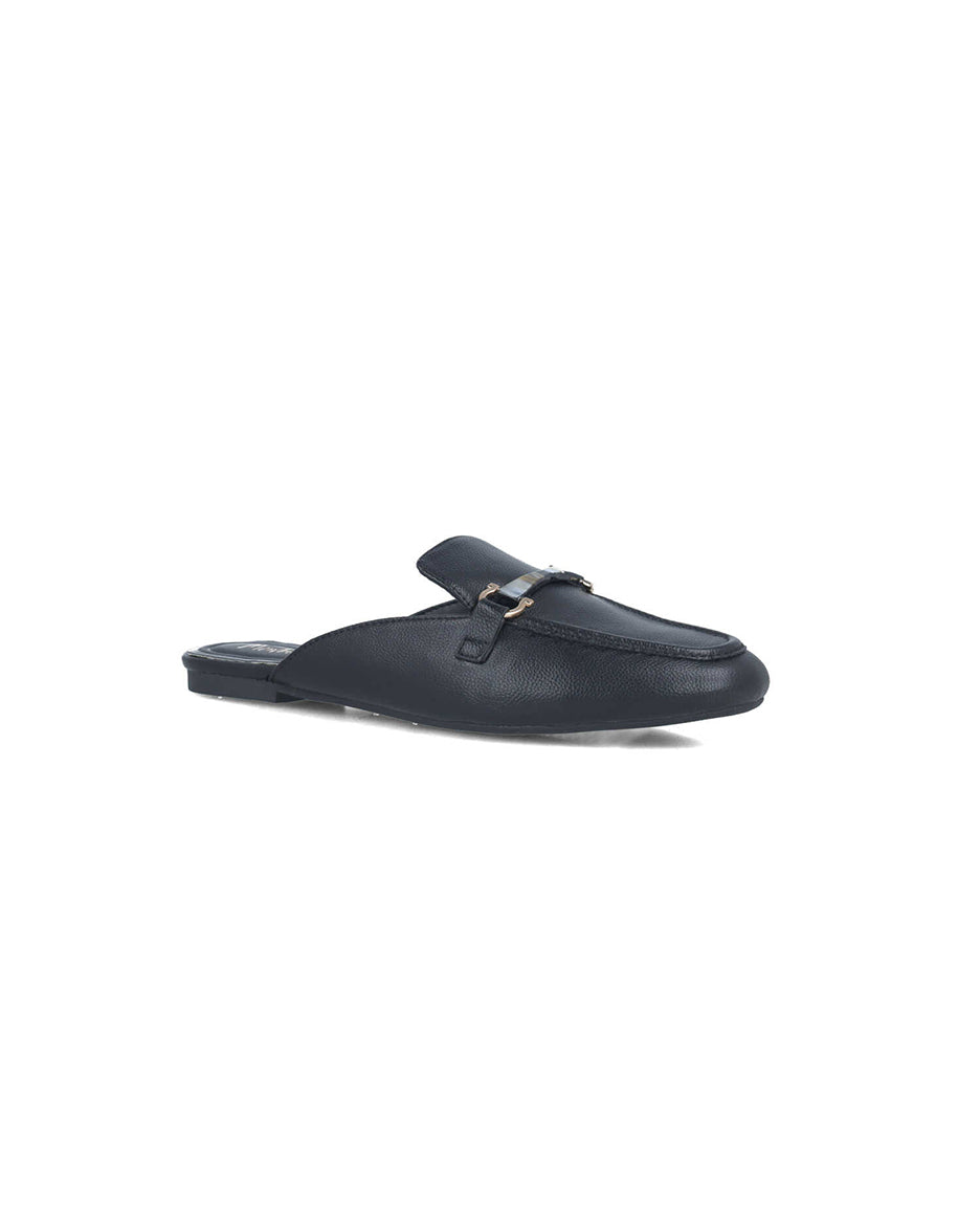 Black Slipper Mules With Silver Hardware_25560_01_02