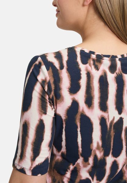 Betty Barclay_Dark Blue/RosŽ_Print Shirt with Round Neck_2564-1398_8847_07