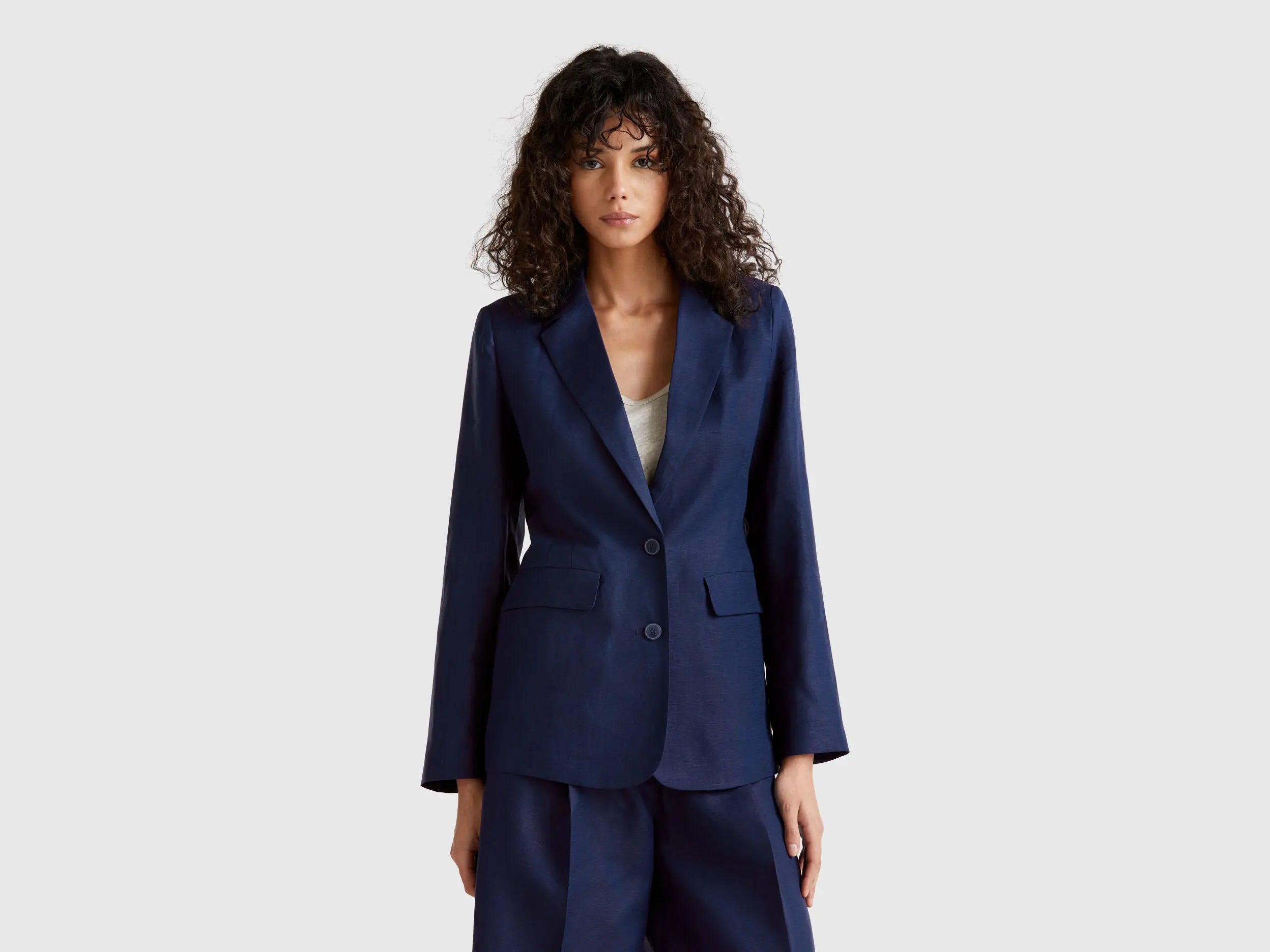 Benetton_Blazer in Linen Blend_25BVDW036_252_01