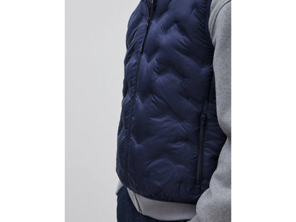 Benetton Dark Blue Men Padded Sleeveless Jacket SKU: 25VFUJ00X_016 Image 04