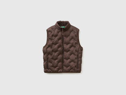 Benetton Dark Brown Men Padded Sleeveless Jacket SKU: 25VFUJ00X_16M Image 01